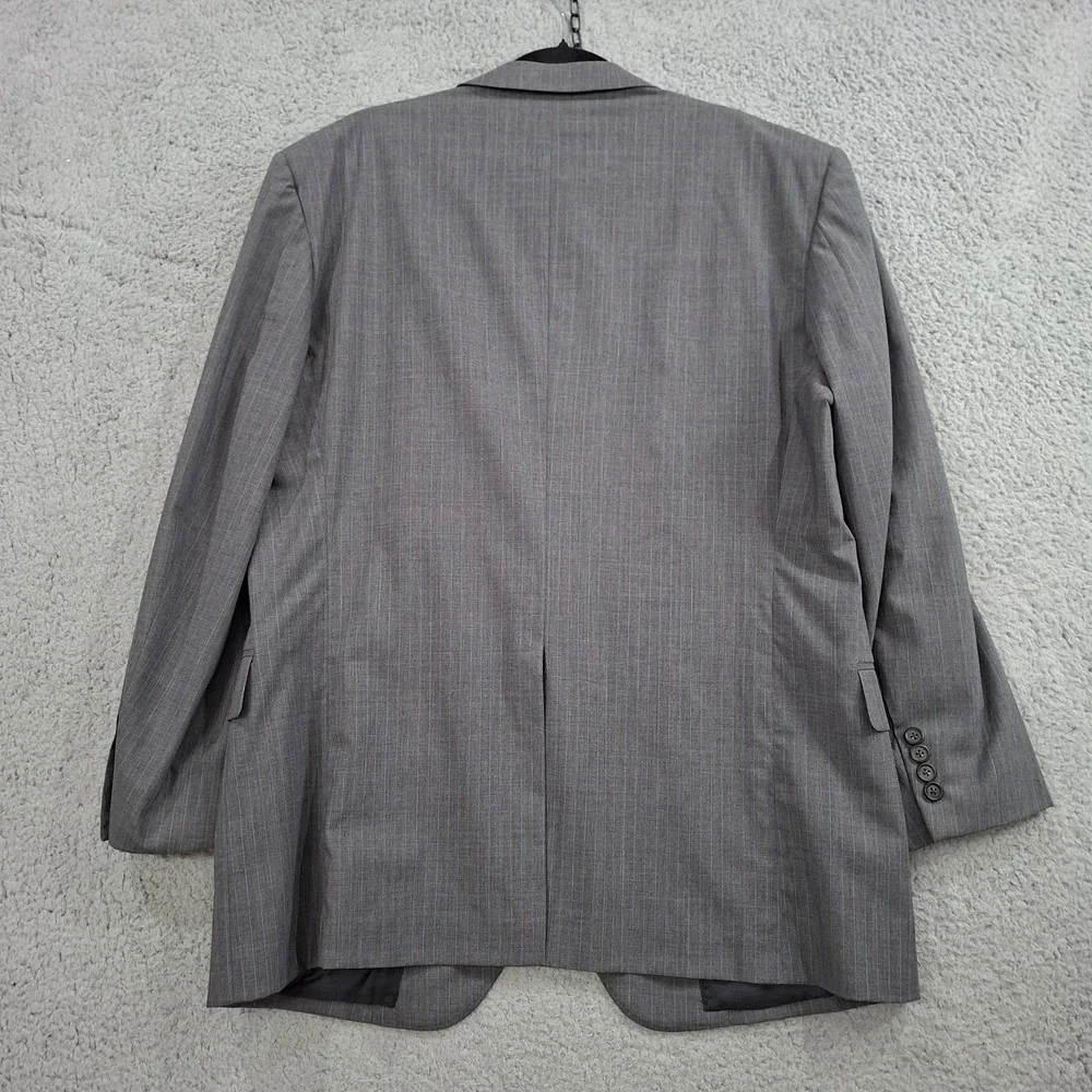 Brooks Bros Madison BrooksCool 46R Blazer Gray w/ Blue Stripe Full Canvas Jacket
